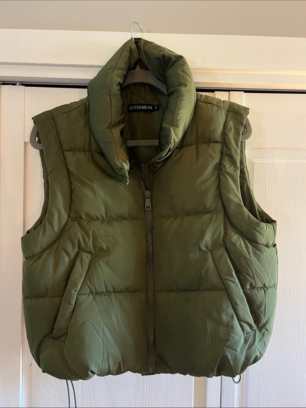 Amazon Olive Green Quilted Puffer Vest for Women
